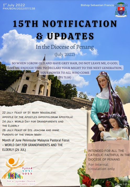 15th Notification from the Penang Diocese