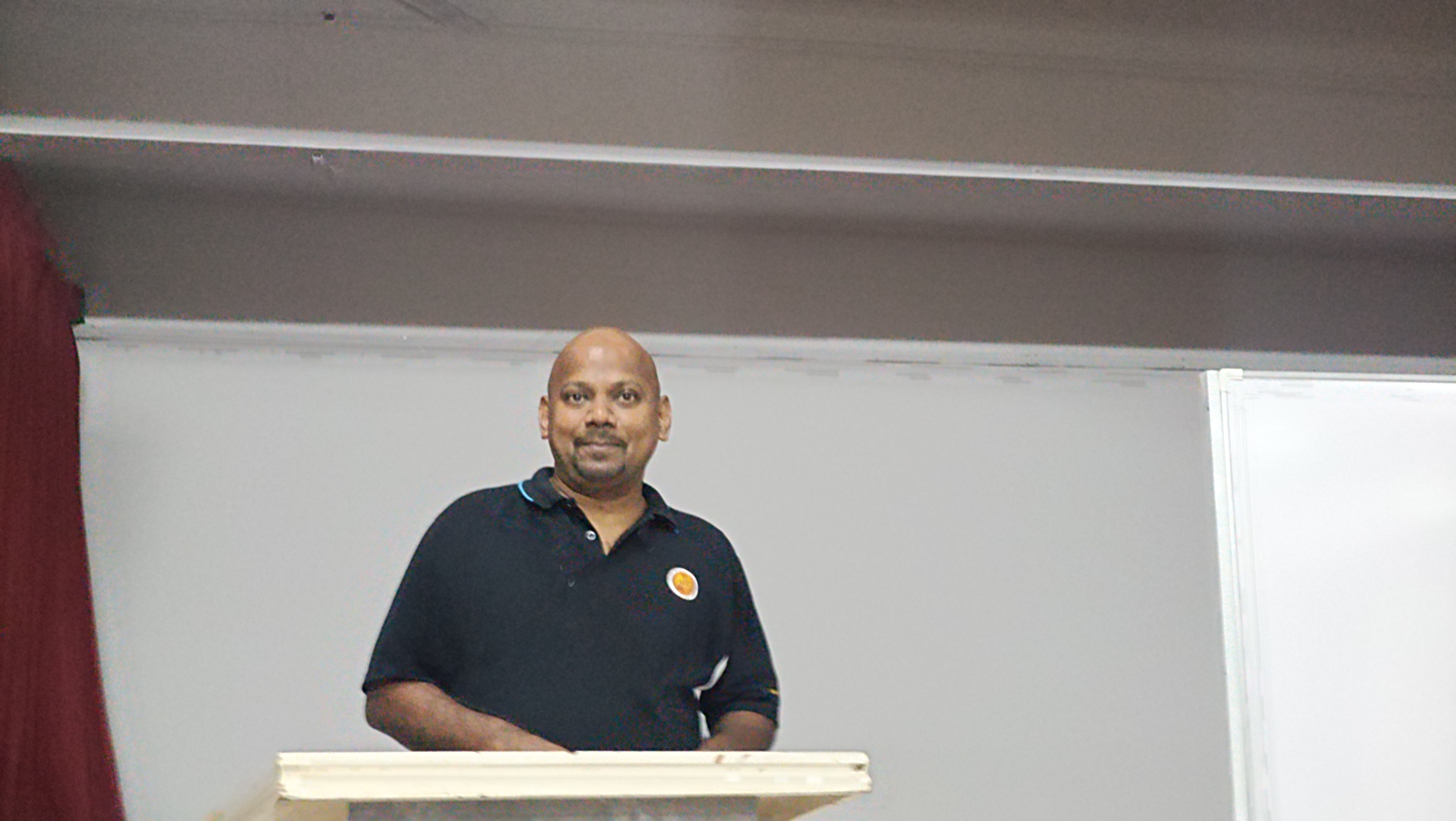 Fr Simon Anand presenting his talk on the Holy Spirit in the Bible